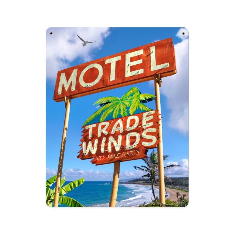 Trade Winds Motel, Automotive, Metal Sign, 12 X 15 Inches