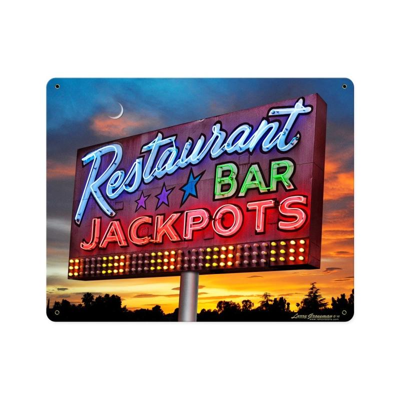 Jackpots, Metal Sign, Metal Sign, 15 X 12 Inches