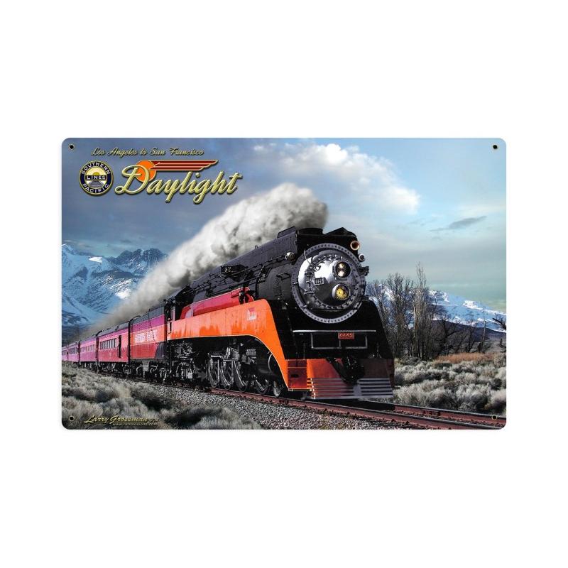 Daylight Winter Train Sign, Metal Sign, Metal Sign, 18 X 12 Inches