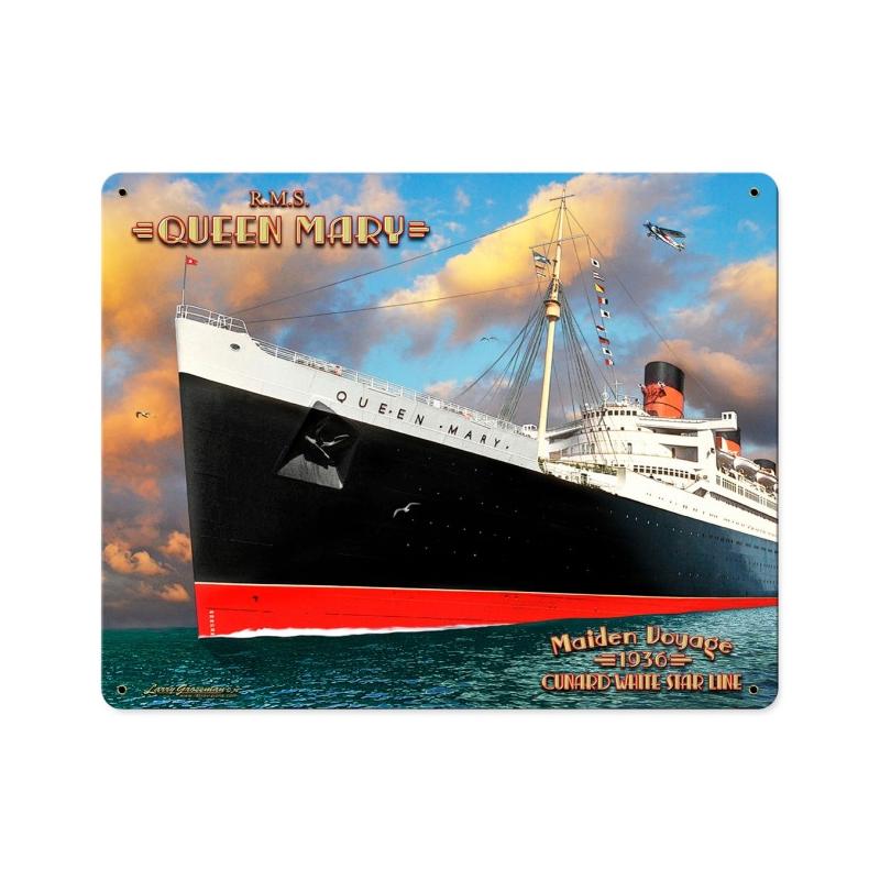 Queen Mary, Automotive, Metal Sign, 15 X 12 Inches