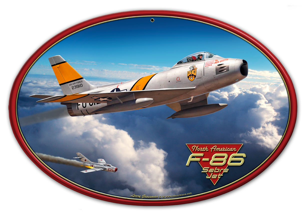 F-86 SABER JET 17X12, Licensed Products/All American Art by Larry Grossman, PLASMA, 17 X 12 Inches