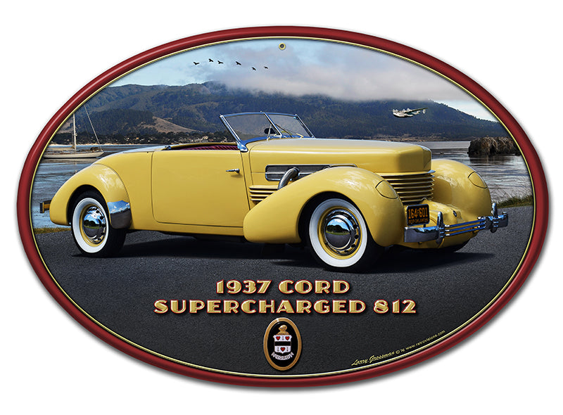 1937 CORD 812, Featured Artists/All American Art by Larry Grossman, Plasma, 20 X 29 Inches