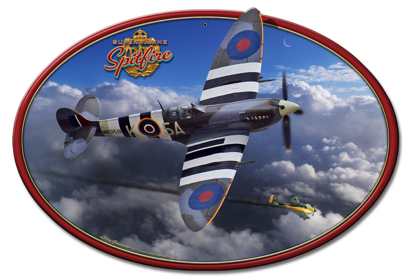 Spitfire, Featured Artists/All American Art by Larry Grossman, Plasma, 18 X 12 Inches