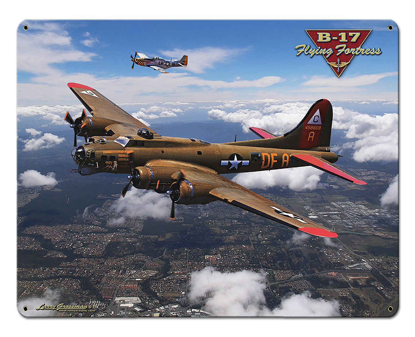 B-17 Flying Fortress, Featured Artists/All American Art by Larry Grossman, Plasma, 24 X 30 Inches