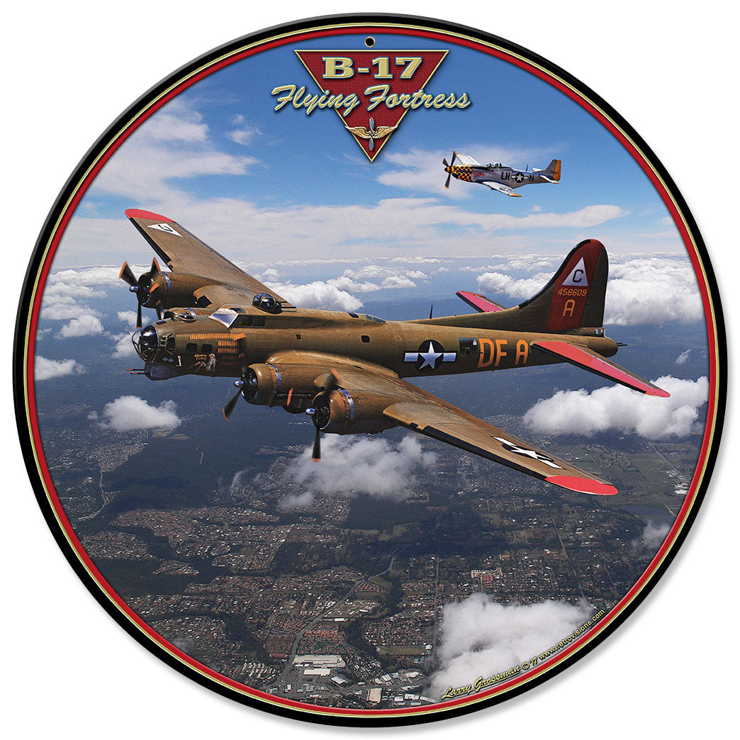 B-17 Flying Fortress, Featured Artists/All American Art by Larry Grossman, Satin, 28 X 28 Inches