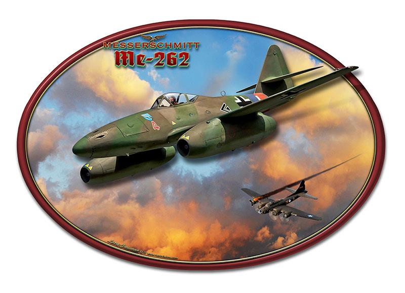 3-D Me-262 Jet, Featured Artists/All American Art by Larry Grossman, Plasma, 22 X 15 Inches