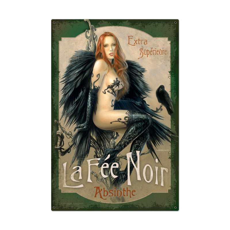 Black Fairy, Pinup Girls, Metal Sign, 24 X 36 Inches