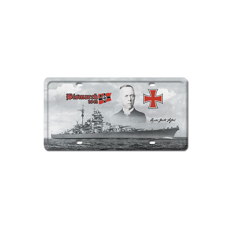Bismarck 1941, Axis Military, License Plate, 6 X 12 Inches