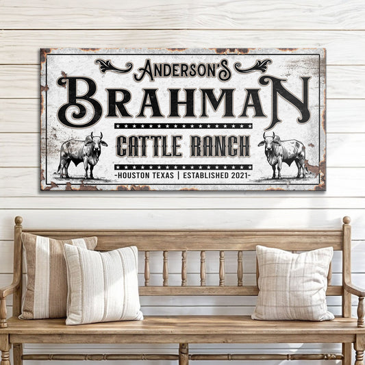 Personalized Brahman Cattle Sign