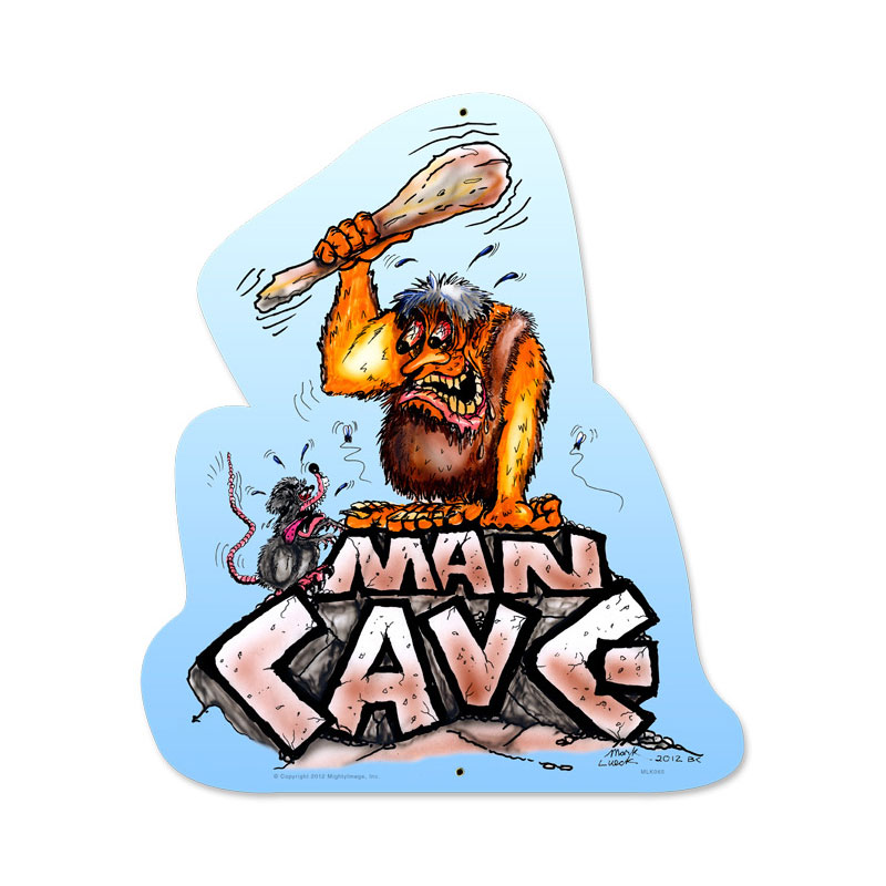 Man Cave, Humor, Custom Metal Shape, 15 X 18 Inches