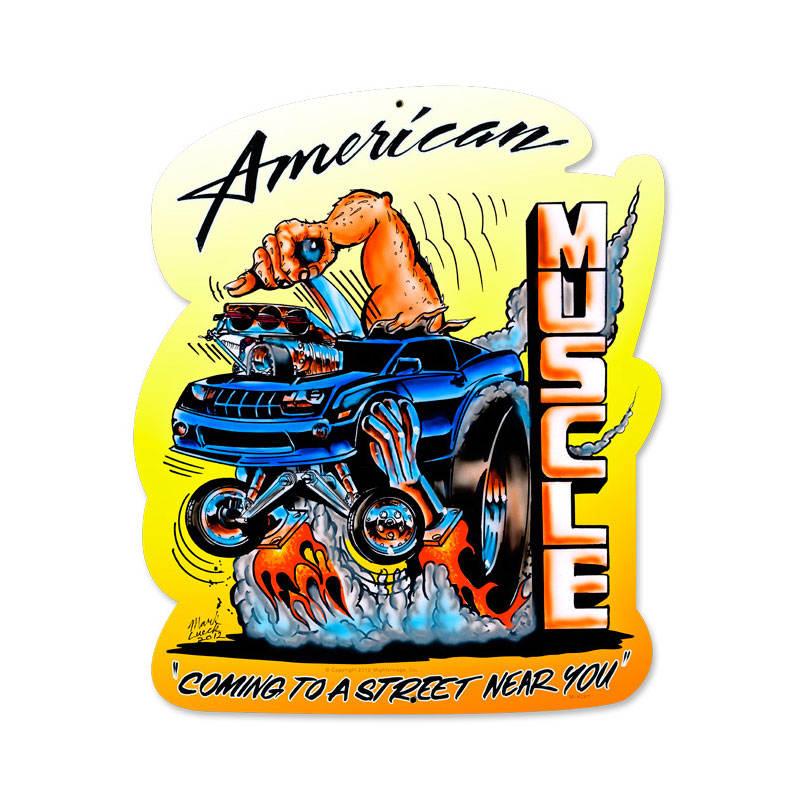 American Muscle, Automotive, Custom Metal Shape, 15 X 18 Inches