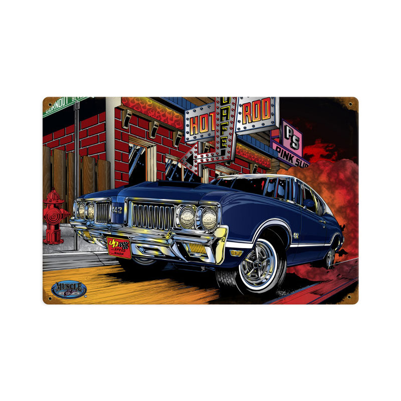 Olds 442, Automotive, Vintage Metal Sign, 18 X 12 Inches