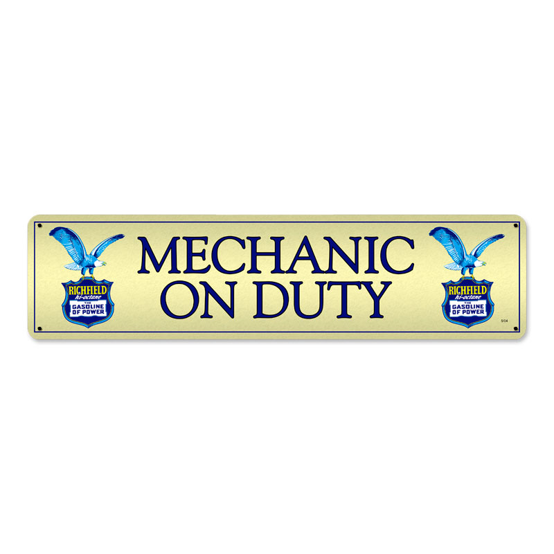 Richfield Mechanic, Automotive, Metal Sign, 20 X 5 Inches