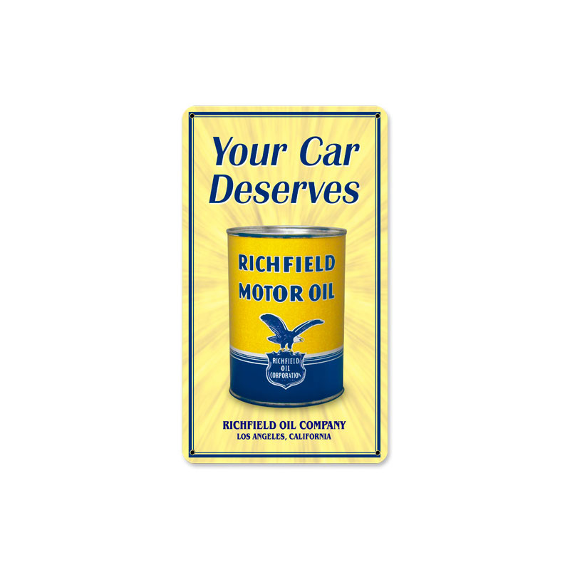 Richfield Oil Can, Automotive, Metal Sign, 8 X 14 Inches
