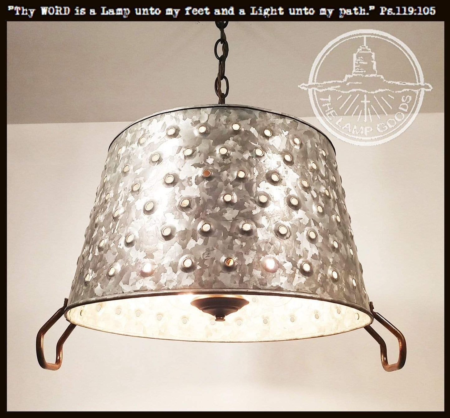 Pierced Wash Tub Ceiling Light Fixture