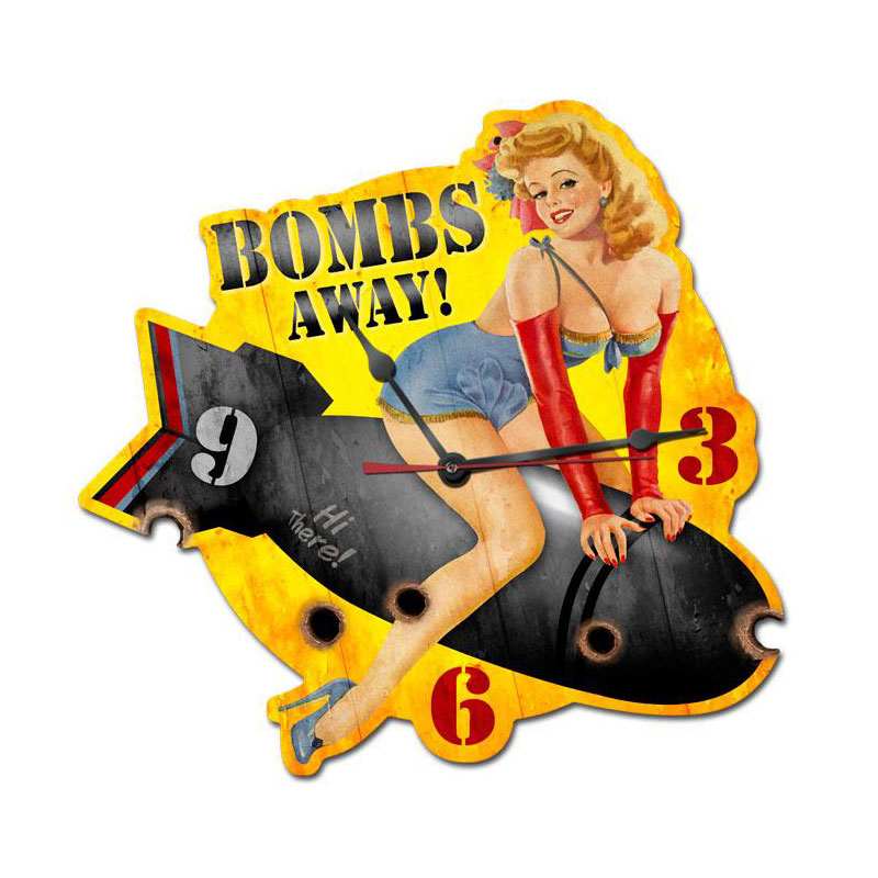 Bombs Away, Pinup Girls, Custom Metal Shape, 15 X 16 Inches