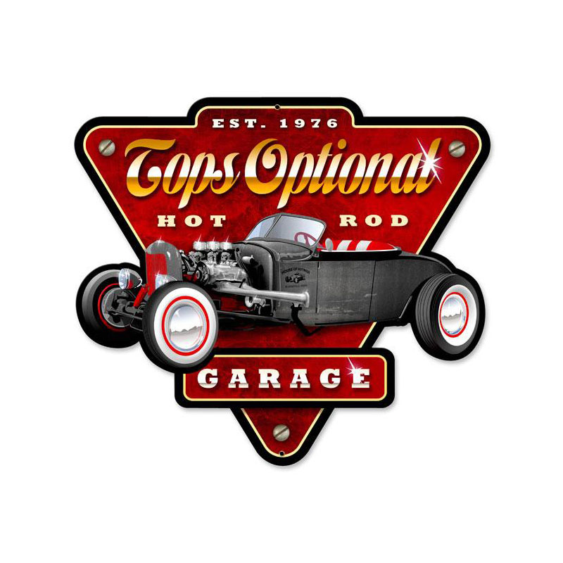 Tops Optional, Automotive, Custom Metal Shape, 15 X 14 Inches