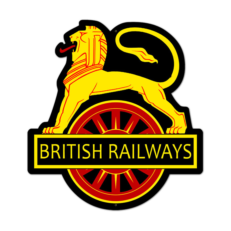 British Railways, Train and Rail, Custom Metal Shape, 18 X 21 Inches
