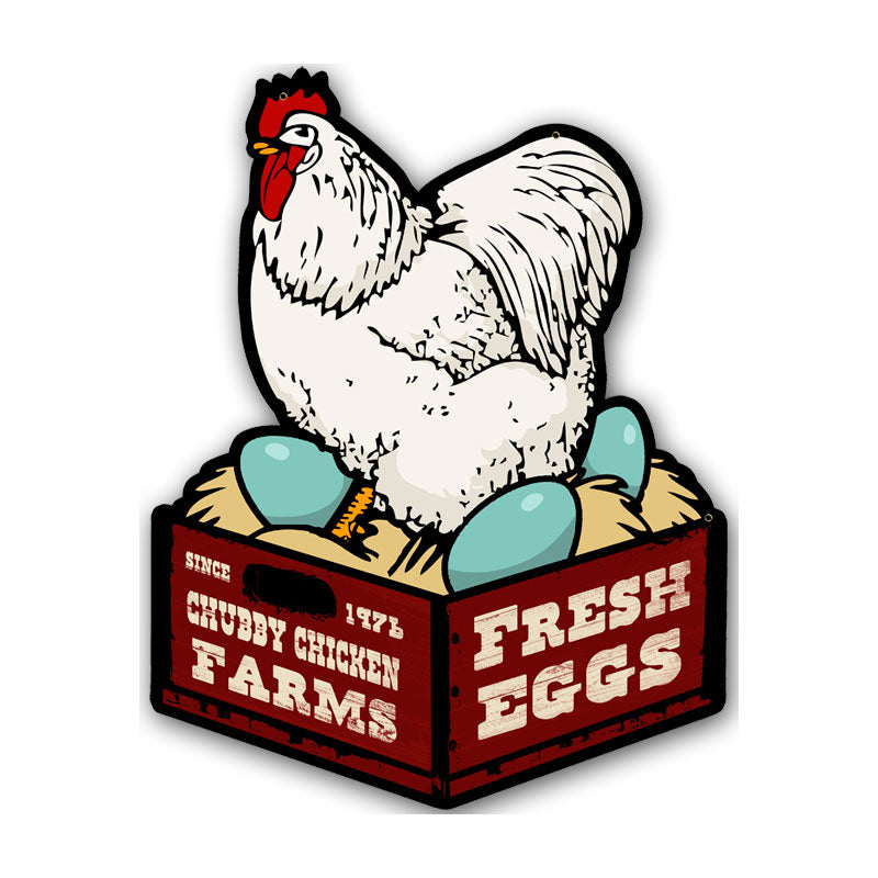 Chicken Fresh Eggs, Food and Drink, Custom Metal Shape, 14 X 18 Inches