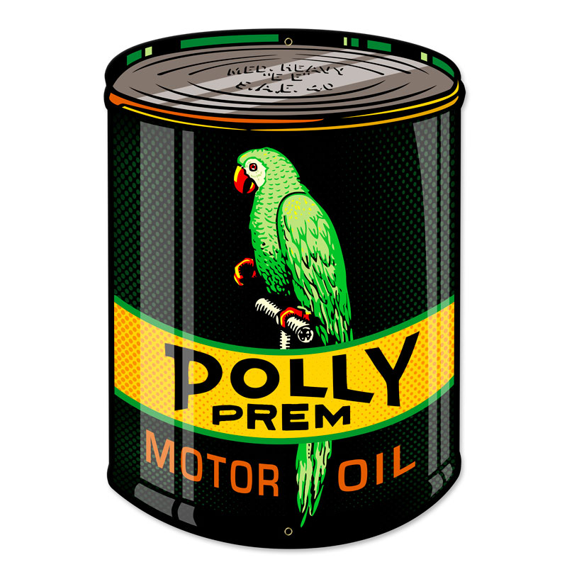 Polly Oil Can, Automotive, Custom Metal Shape, 14 X 20 Inches