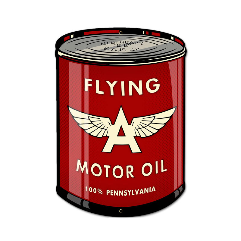 Flying A Oil Can, Automotive, Custom Metal Shape, 14 X 20 Inches