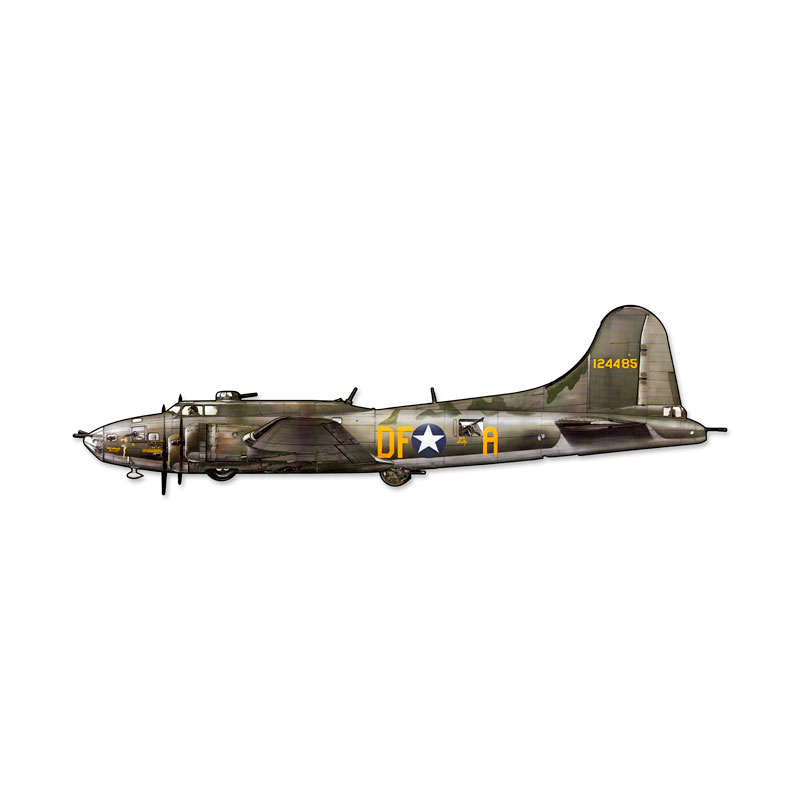 Flying Fortress, Aviation, Custom Metal Shape, 24 X 7 Inches