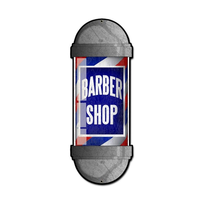 Barber Shop, Nostalgic, Custom Metal Shape, 9 X 24 Inches