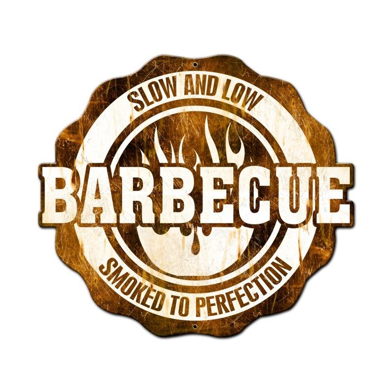 BBQ Slow And Low Smoked To Perfection, Home and Garden, Custom Metal Shape, 24 X 21 Inches