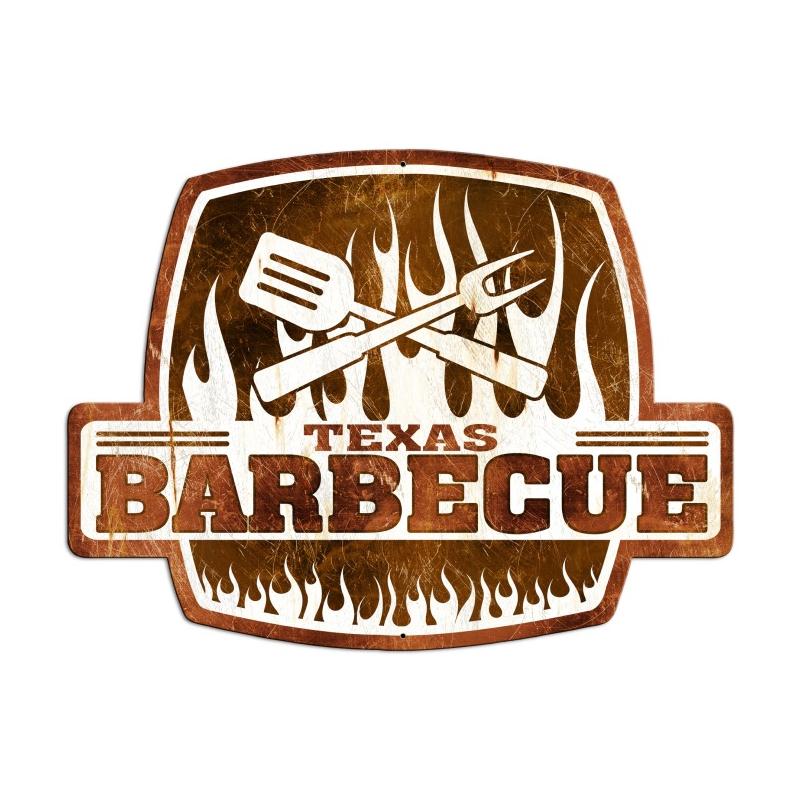Texas Barbecue, Home and Garden, Custom Metal Shape, 25 X 19 Inches