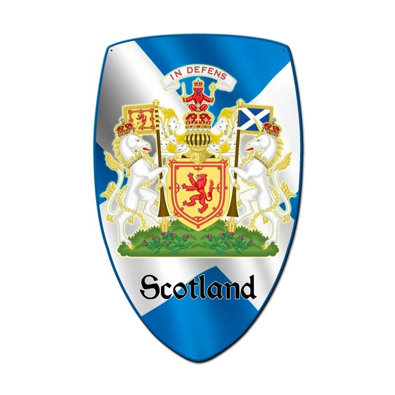 Scotland Shield, Travel, Custom Metal Shape, 21 X 32 Inches