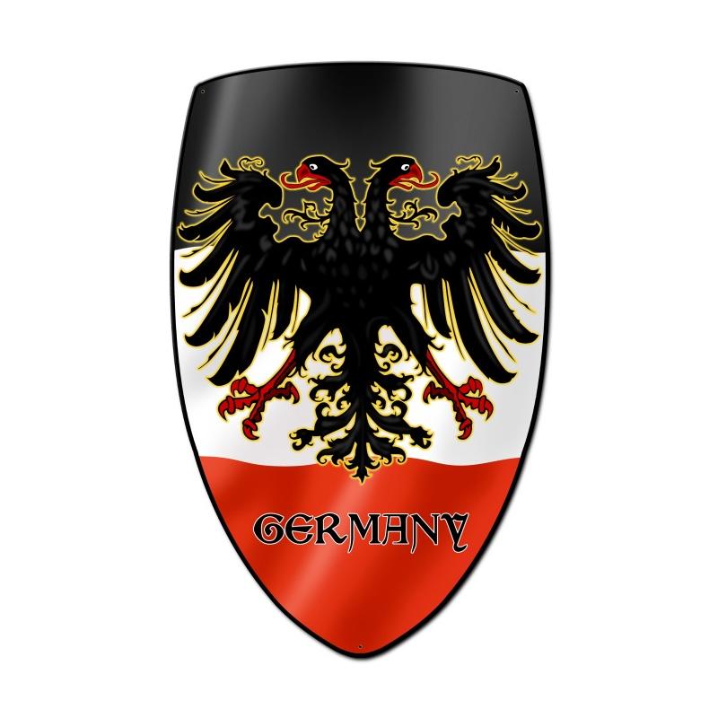 Germany Shield, Travel, Custom Metal Shape, 21 X 32 Inches