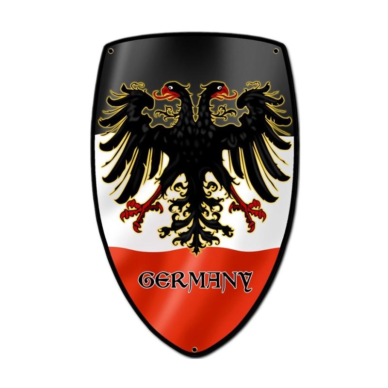 Germany Shield, Travel, Custom Metal Shape, 7 X 10 Inches