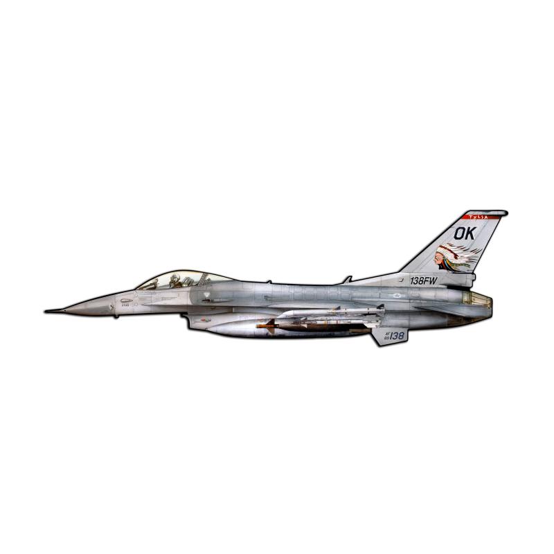 F16 Chief, Allied Military, Custom Metal Shape, 42 X 13 Inches