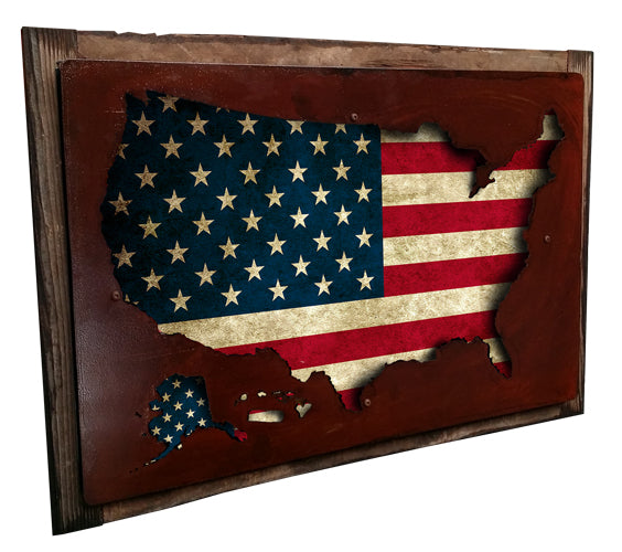 3-D USA MAP DISPLAY, 3D Metal Art, 3D PLASMA, 24 X 16 Inches