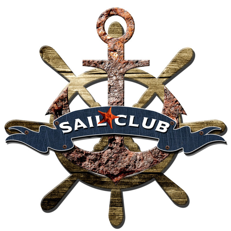 3-D SAIL CLUB , 3D Metal Art, PLASMA, 24 X 24 Inches