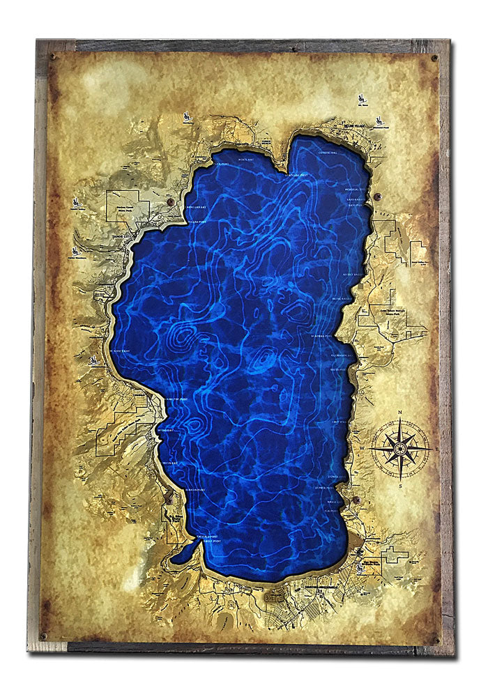 3-D LAKE TAHOE MAP, Home and Garden, 3D, 16 X 24 Inches