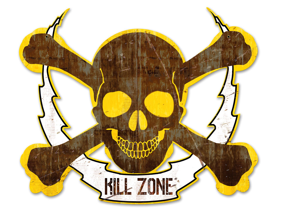 Skull Bolt Kill Zone, Man Cave, Plasma, 19 X 16 Inches