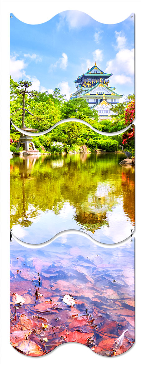 Osaka Castle, Travel, Triptych, 12 X 36 Inches