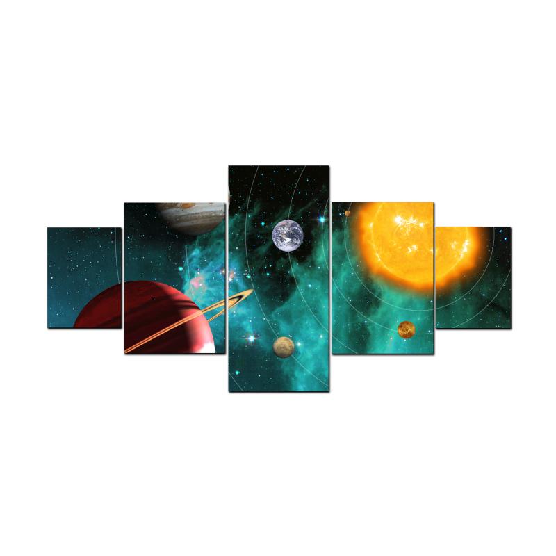 Outer Space Universe, Home and Garden, Triptych, 72 X 36 Inches