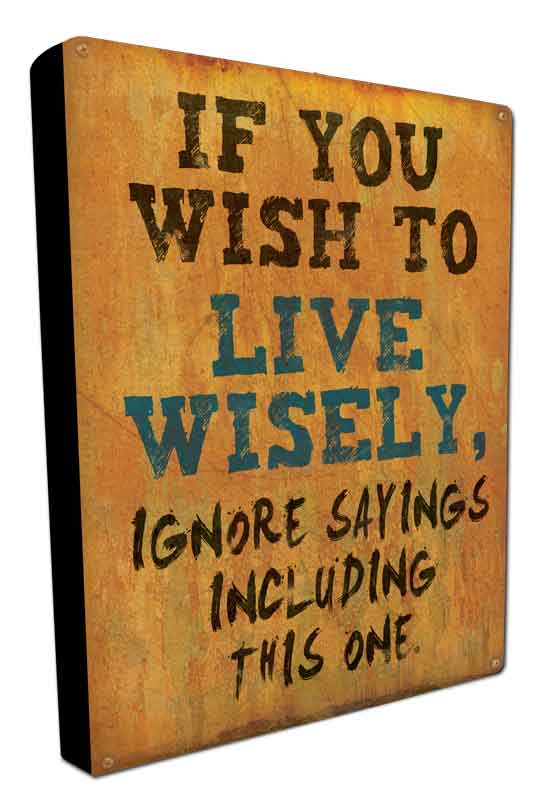 Live Wisely, Metal Wall Art, BOXED SIGN , 12 X 16 Inches