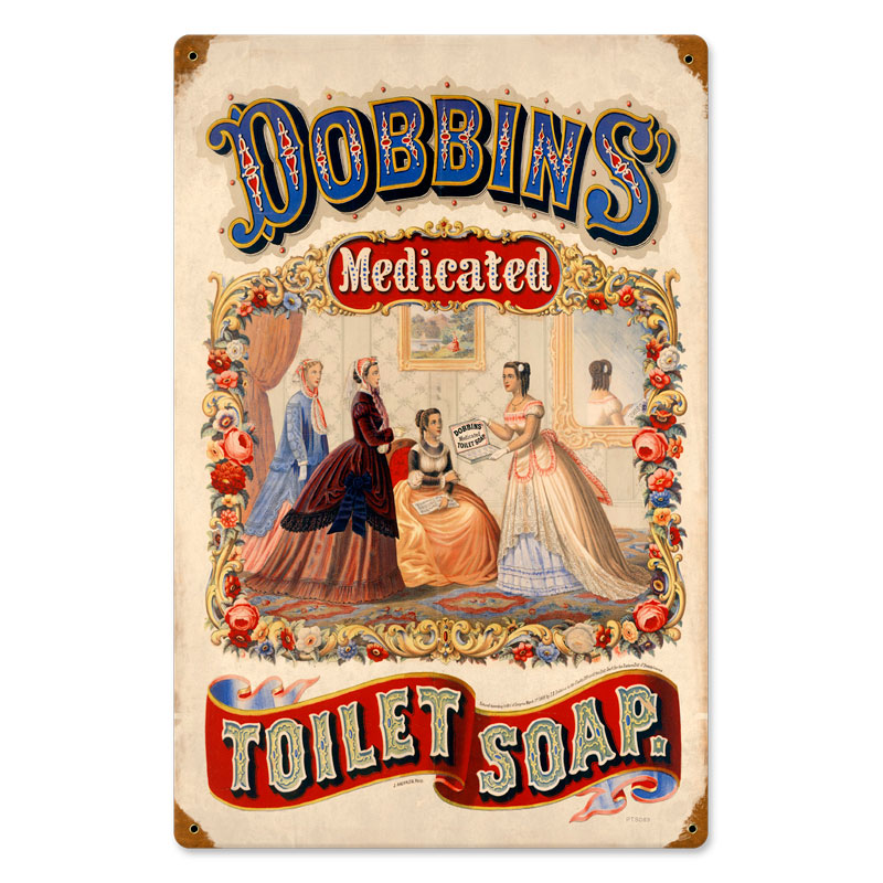 Dobbins Medicated Soap, Home and Garden, Vintage Metal Sign, 12 X 18 Inches