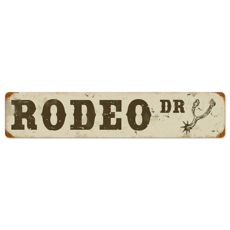 Rodeo Drive, Street Signs, Vintage Metal Sign, 28 X 6 Inches