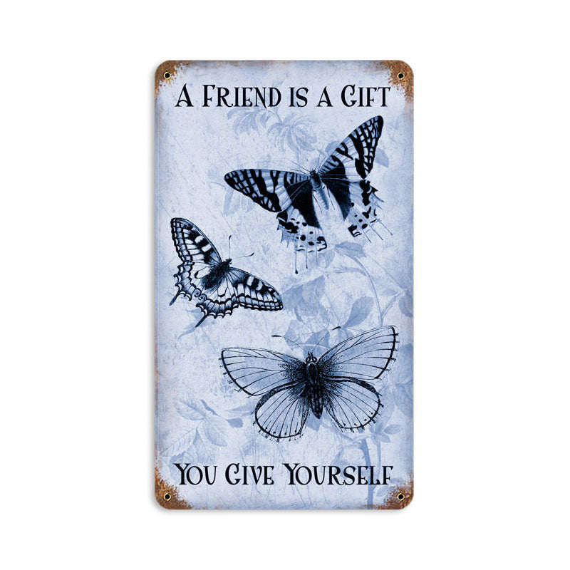 Friend Gift, Home and Garden, Vintage Metal Sign, 8 X 14 Inches