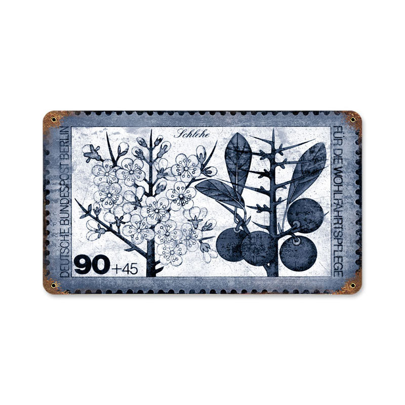 Berlin Blueberry, Home and Garden, Vintage Metal Sign, 14 X 8 Inches