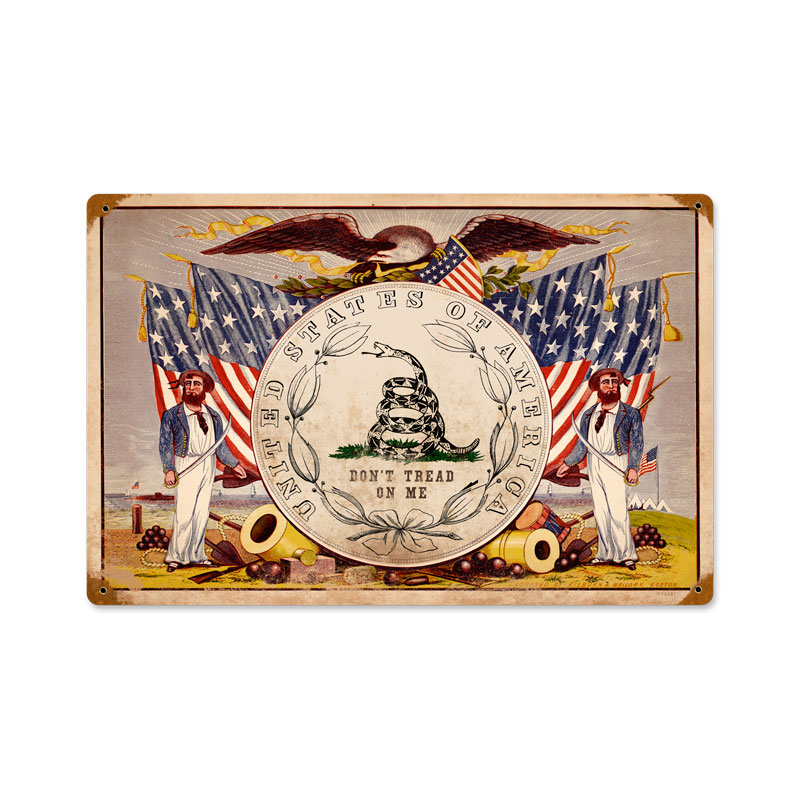 Don't Tread Flags, Allied Military, Vintage Metal Sign, 18 X 12 Inches