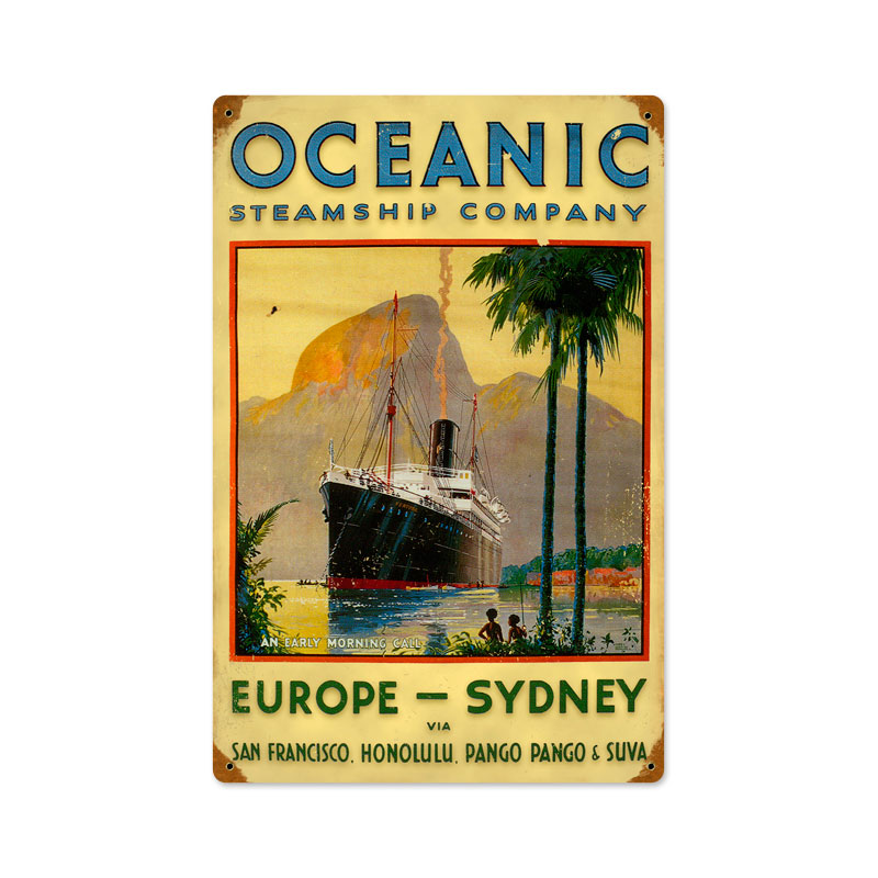 Oceanic, Sports and Recreation, Vintage Metal Sign, 12 X 18 Inches