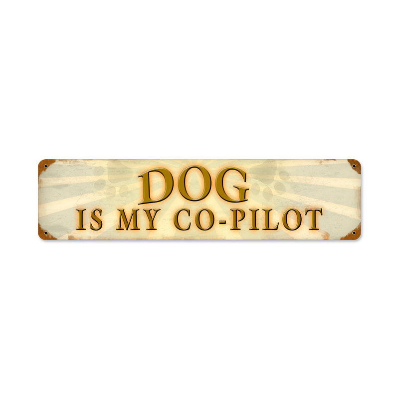 Dog CoPilot, Aviation, Vintage Metal Sign, 20 X 5 Inches