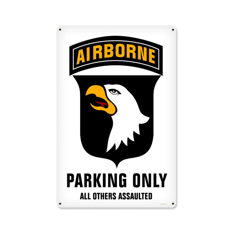 101st Airborne Parking, Allied Military, Metal Sign, 12 X 18 Inches