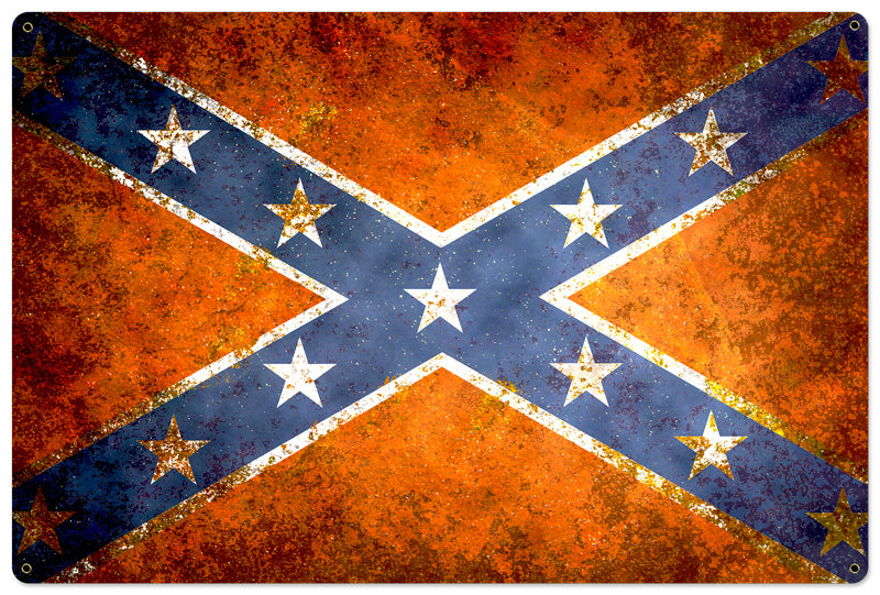 Confederate Flag Vintage, Personalized, METAL SIGN , 36 X 24 Inches