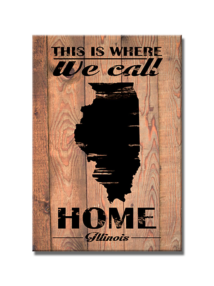 Home Illinois, Home and Garden, Wood Print, 18 X 26 Inches